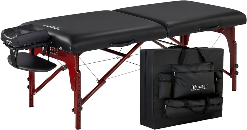 Master Massage 70cm Wide, 7.6cm Memory Foam Montclair Portable Massage Table W/Carry Bag, Capacity: 340KG Massage Couch Beauty Bed Spa Table, Reiki Shiatsu