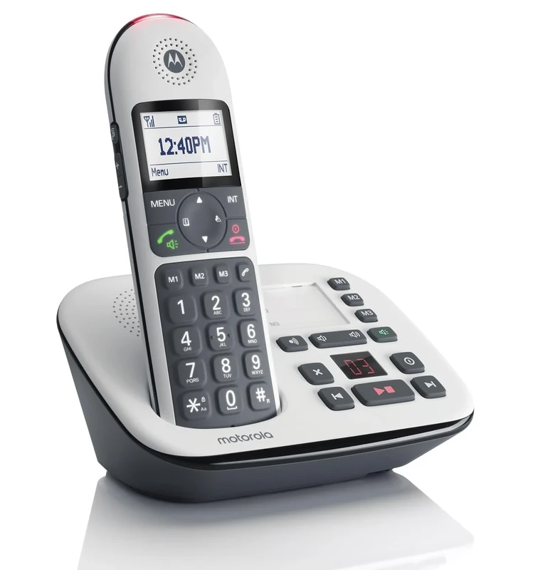 Motorola CD5011 Cordless Landline House Phone, Home Phone, Big Buttons, Nuisance Call Blocking, Answer Machine, Amplification button, HAC, Single Handset Pack