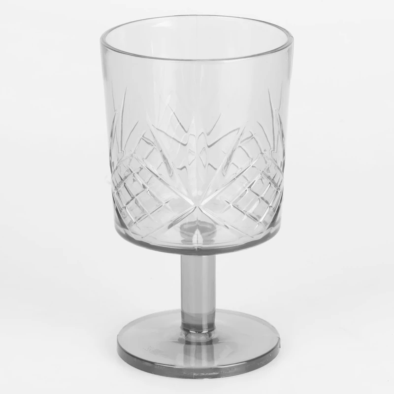 Villa d'Este Home Tivoli Set of 6 Acrylic Goblets 340 ml with Processed Surface Transparent Fashion