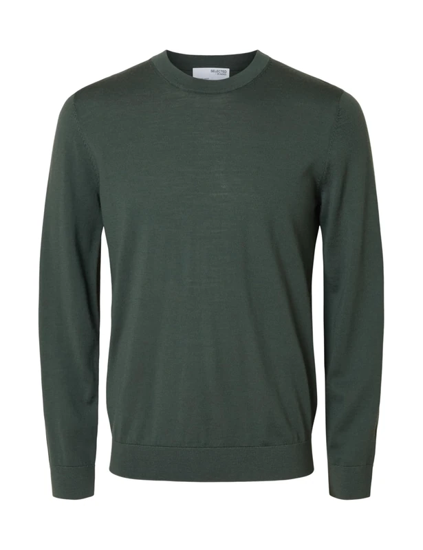 Selected Homme Mens Slhtray Ls Knit Merino Crew Neck Noos, Deep Forest, XL UK