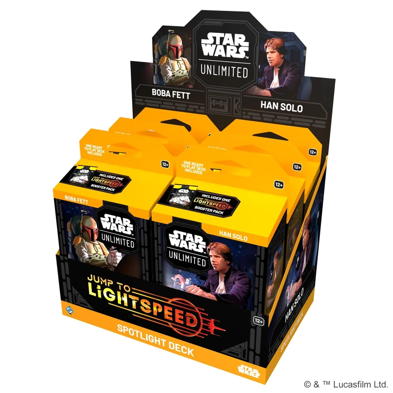 Fantasy Flight Games - Star Wars: Unlimited Trading Card Game - Jump to Lightspeed SPOTLIGHT DECK DISPLAY - Includes 6 Pre-Built Decks with Exclusive Cards, Ages 12+, 2+ Players, 20 Minute Playtime