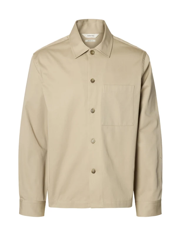 SELECTED FEMME Slhtate Heavy Twill Overshirt Ls Noos, Pure Cashmere, S - Image 1
