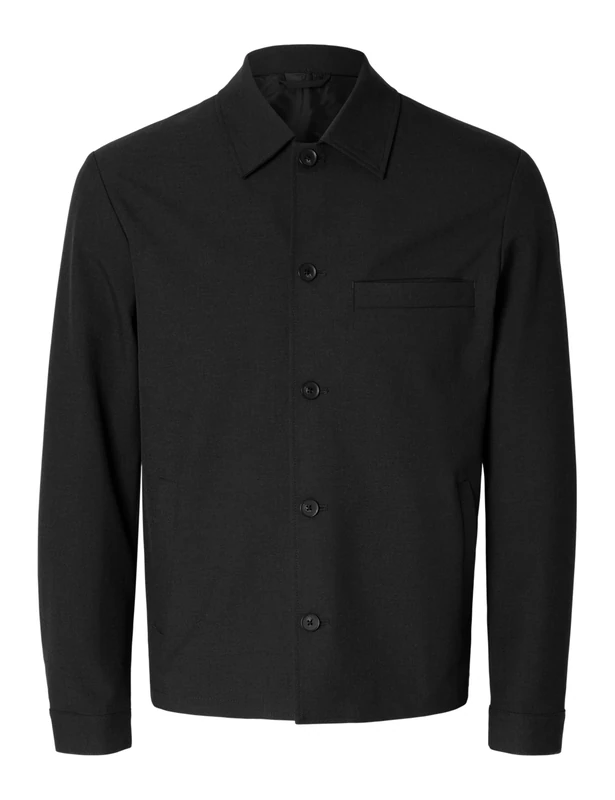 SELECTED FEMME Men's Slhreg-Robert Overshirt Noos, Black, M - Image 1