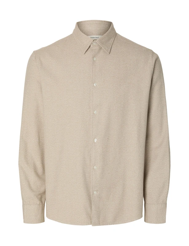 SELECTED FEMME Slhregnoah Brushed Twist Shirt Ls Noos, Egret, XXL