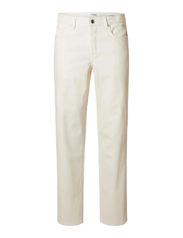 Selected Homme Male Regular Tapered Fit Jeans 190, Egret, 32 W/32 L - Image 1