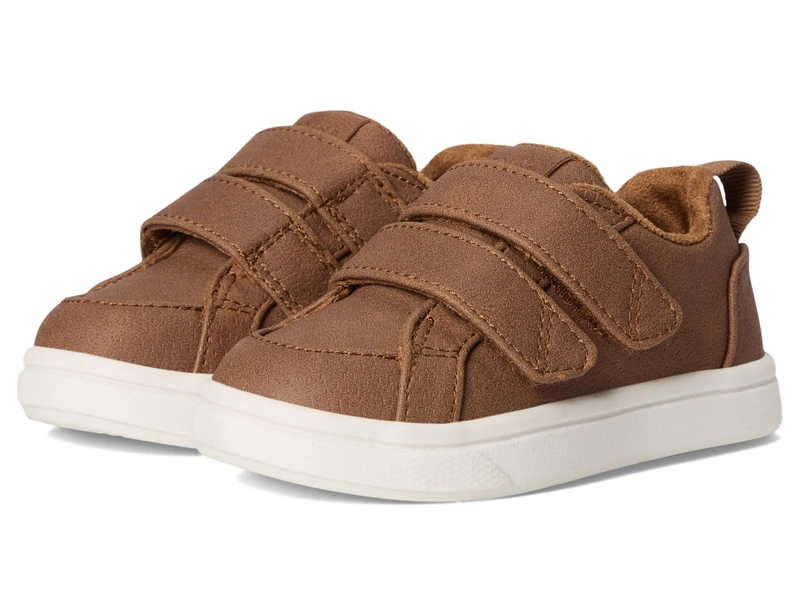 TOMS Toddler Boys Cruz Double Strap Sneaker, Toffee Microsuede, 7