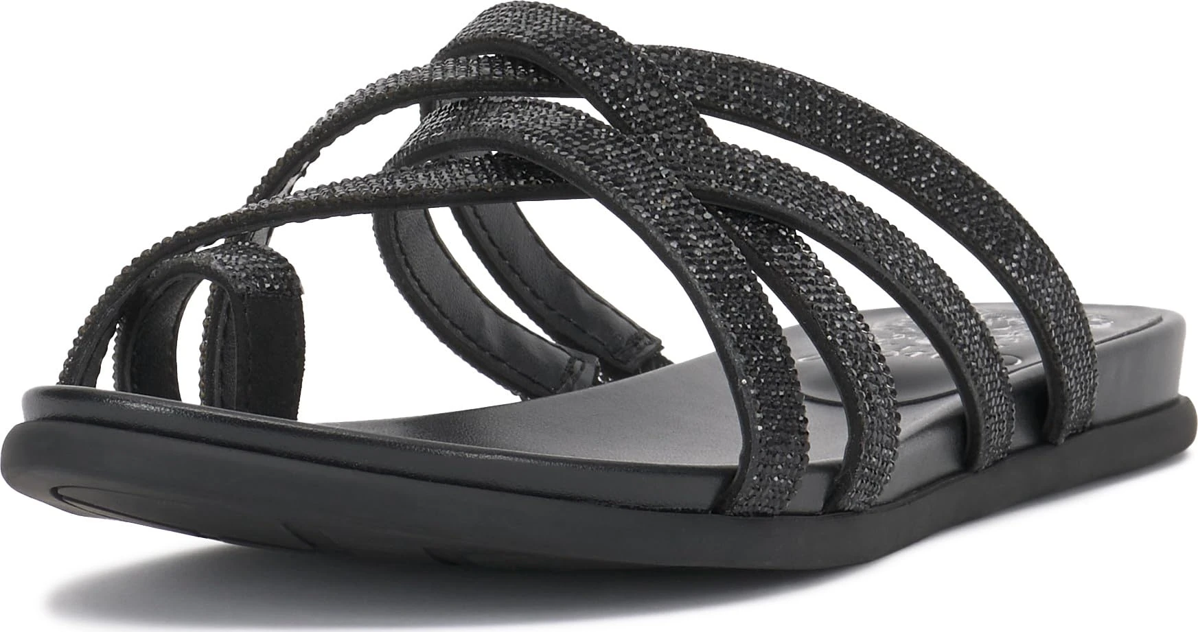 Vince Camuto Women's Eltera Flat Sandal, Black, 7 UK