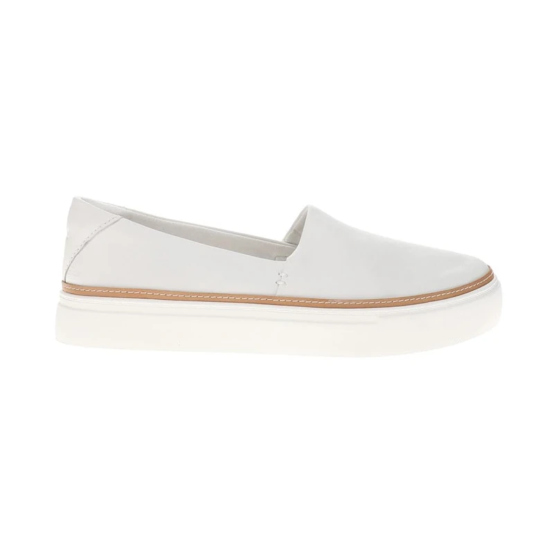 TOMS Women's Kameron Slip On Sneaker, White Leather, 4.5