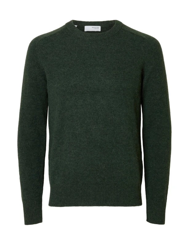 SELECTED FEMME Slhrai LS Knit Crew Neck Noos, deep Forest, XL