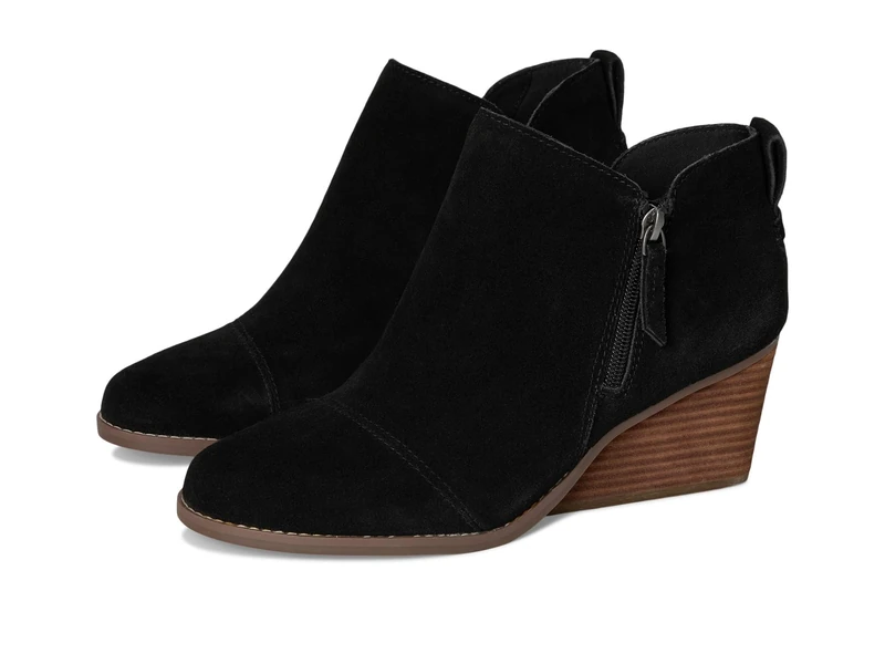 TOMS Women's Goldie Boot, Black Suede, 5.5