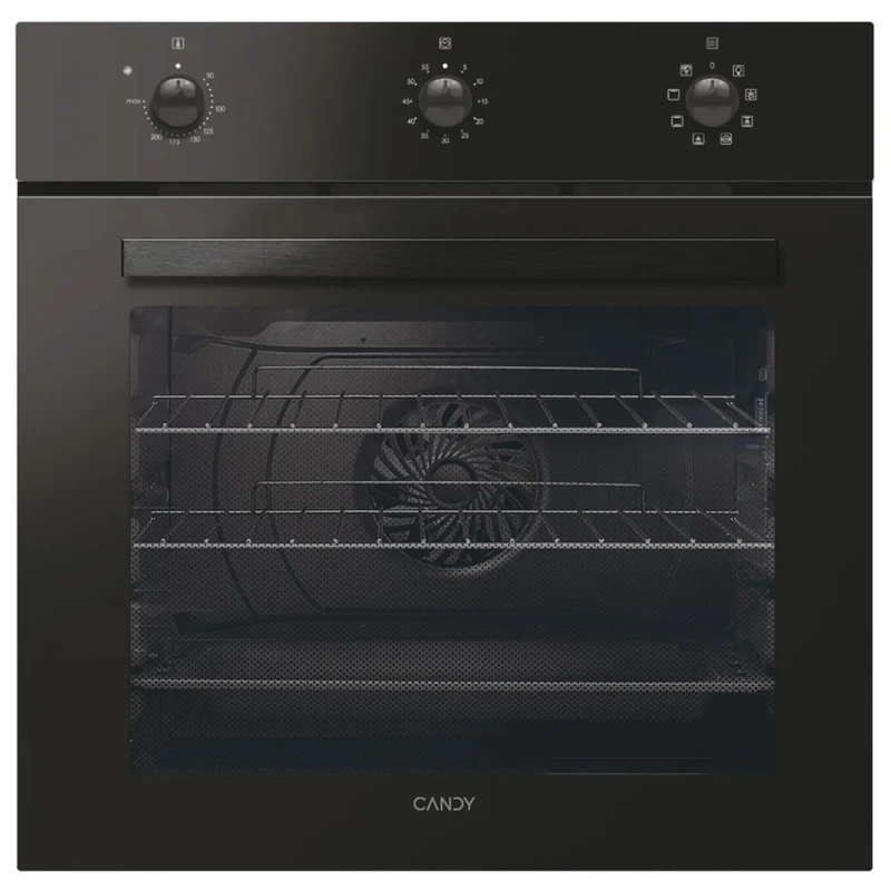 Candy Idea FMCIDC N602-CA 60cm Fan Oven, 8F, A plus Energy rating, 65L capacity, Minute minder, grill- Black, 59.5 x 59.5 x 56.8cm