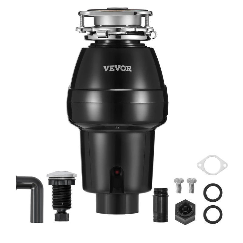 VEVOR JWM-331 Tritarifiuti per Lavello da Cucina Kitchen Sink Waste Disposals, Black