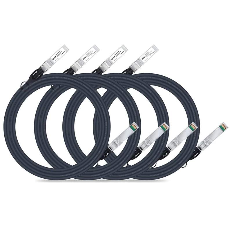 ipolex 4 PCS 10Gb SFP+ Cable, 10GBASE-CU Direct Attach Copper(DAC) Passive Twinax Cable Compatible for Cisco, Ubiquiti UniFi UC-DAC-SFP+, Meraki, Mikrotik and Other Open Switches. 3m/9.84ft.