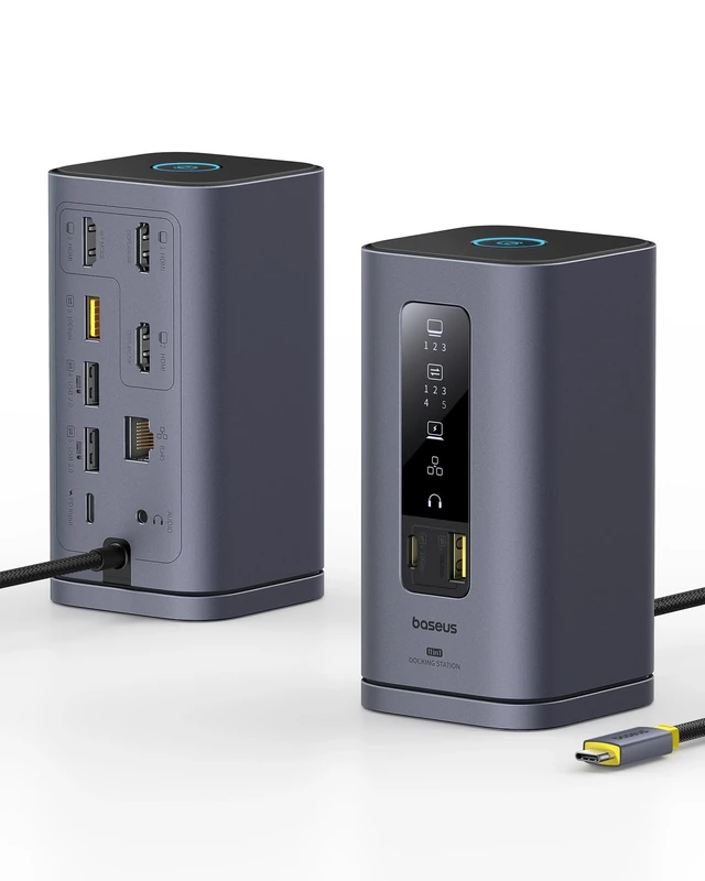 Baseus Docking Station for MacBook, SpaceMate(MAC) USB C 3 Monitors with 3 * 4K HDMI, 10Gbps USB Ports, 100W PD, Gigabit Ethernet, Audio, Triple Display for M1/M2/M3&Win