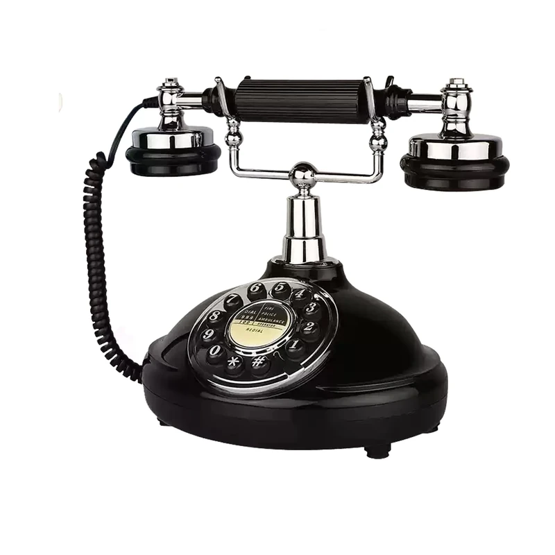 Black Retro Phone, TelPal Corded Landline Telephone for Home/Office/Hotel, Old Fashion Vintage Telephone with Last Number Redial, Wired Antique Phone Gift for Seniors
