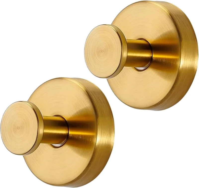 Linwnil Suction Cup Hooks for Glass Window, 2025 Upgraded Christmas Wreath Door Hanger, No Drill Suction Cup Hooks for Wreaths on Glass, Garland Wreath Hangers for Front Door Shower Hooks (2, Gold)