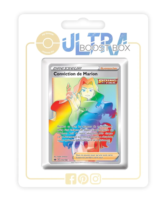 Conviction de Marion (Karen's Conviction) 216/198 Single Strike Shiny Rainbow Trainer - my-booster X Écarlate et Violet 6 Règne de Glace - Box of 10 Pokemon French Cards