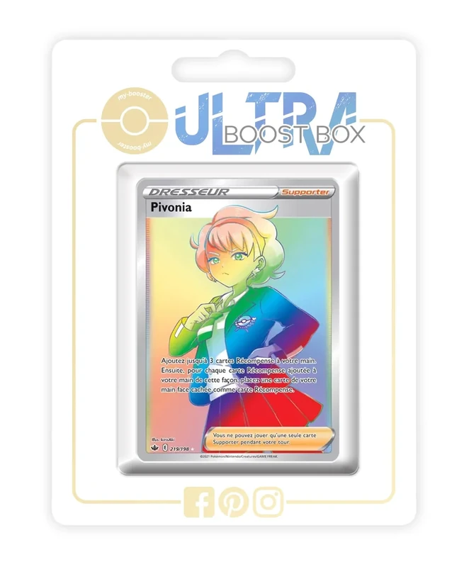 Pivonia (Peonia) 219/198 Shiny Rainbow Trainer - my-booster X Écarlate et Violet 6 Règne de Glace - Box of 10 Pokemon French Cards