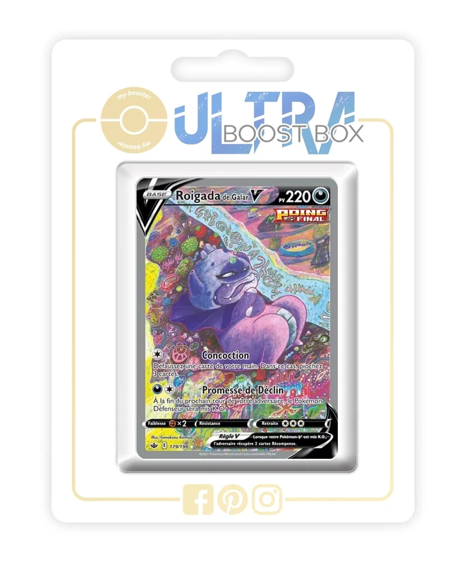 Roigada de Galar V (Galarian Slowking V) 179/198 Single Strike Alternative Pokémon Gallery - my-booster X Écarlate et Violet 6 Règne de Glace - Box of 10 Pokemon French Cards