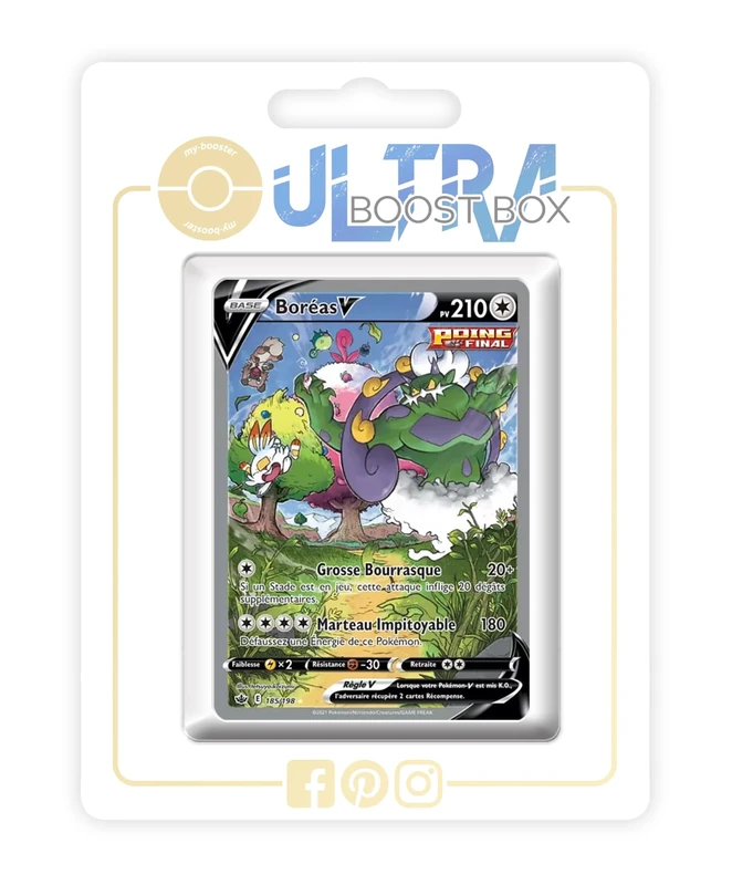 Boréas V (Tornadus V) 185/198 Single Strike Alternative Pokémon Gallery - my-booster X Écarlate et Violet 6 Règne de Glace - Box of 10 Pokemon French Cards
