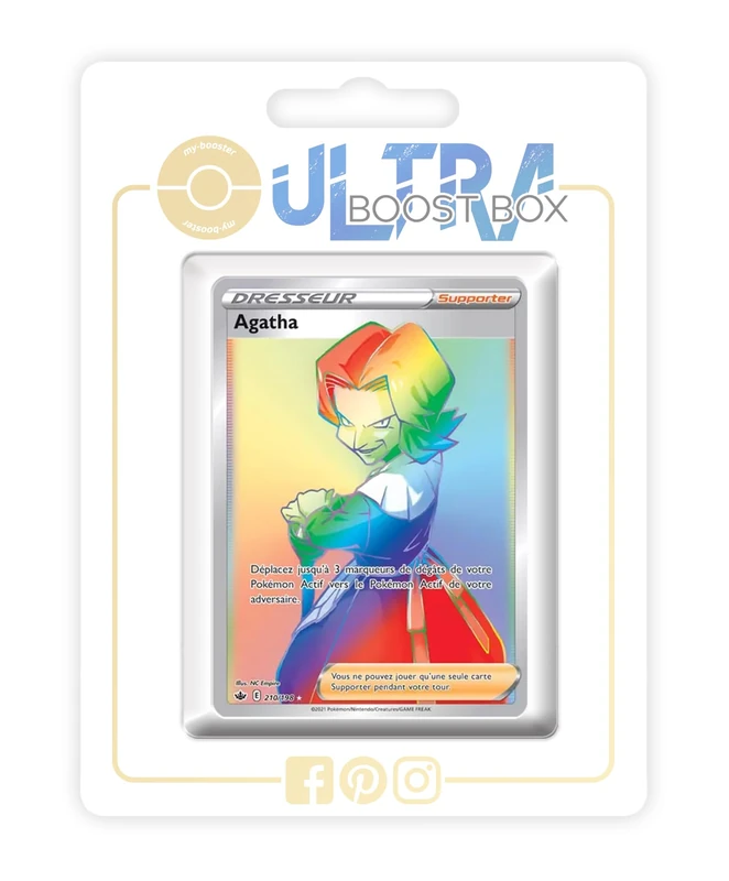 Agatha 210/198 Shiny Rainbow Trainer - my-booster X Écarlate et Violet 6 Règne de Glace - Box of 10 Pokemon French Cards