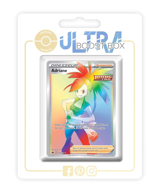 Adriane (Flannery) 215/198 Single Strike Shiny Rainbow Trainer - my-booster X Écarlate et Violet 6 Règne de Glace - Box of 10 Pokemon French Cards