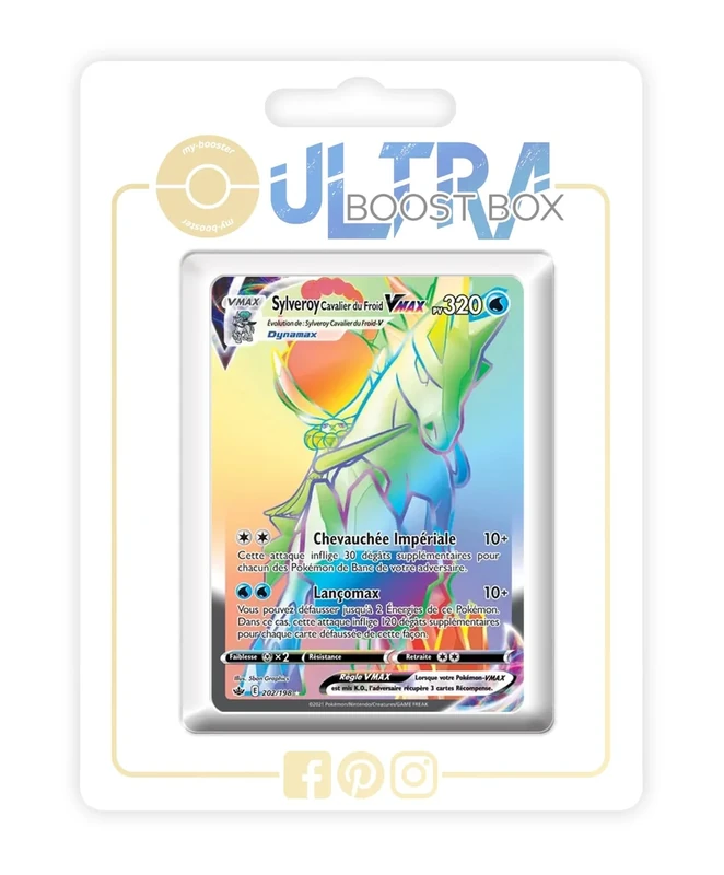 Sylveroy Cavalier du Froid VMAX (Ice Rider Calyrex VMAX) 202/198 Shiny Rainbow - my-booster X Écarlate et Violet 6 Règne de Glace - Box of 10 Pokemon French Cards