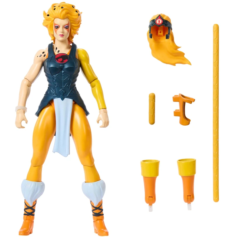 Masters of the Universe Origins & ThunderCats Action Figure, Cheetara Toy, 1980s Crossover, 5.5-inch Posable with Removable Armor, Staff & Mini Comic,JFW94 - Image 1
