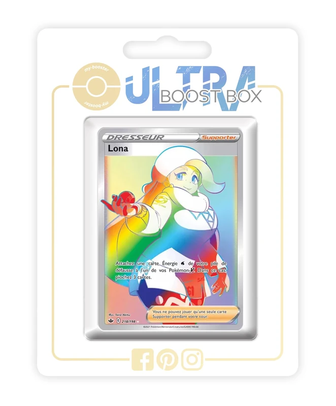 Lona (Melony) 218/198 Shiny Rainbow Trainer - my-booster X Écarlate et Violet 6 Règne de Glace - Box of 10 Pokemon French Cards