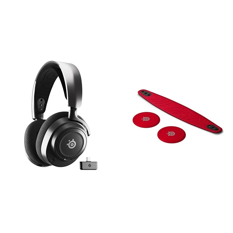 SteelSeries Arctis Nova 7 Wireless Multi-Platform Gaming Headset Arctis Nova Booster Pack Cherry Red - Gaming Headset Accessory - Dual color Nylon Headband