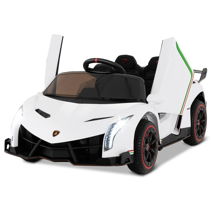 FANTASK Lamborghini Children's Electric Car 12 V, Children's Car Electric with 2.4 G Remote Control & LED Headlight & Horn & Music, Electric Vehicle 2 Seater, 3-6 km/h, for Children from 3 Years