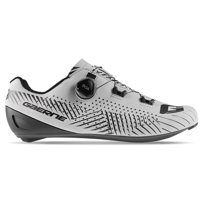 Gaerne G Tuono Road Cycling Shoes - Lightweight Road Bike Shoes with Stiff Nylon Sole, Breathable Upper & Precision Closure for Efficient, Comfortable Riding - Grey - Size 46