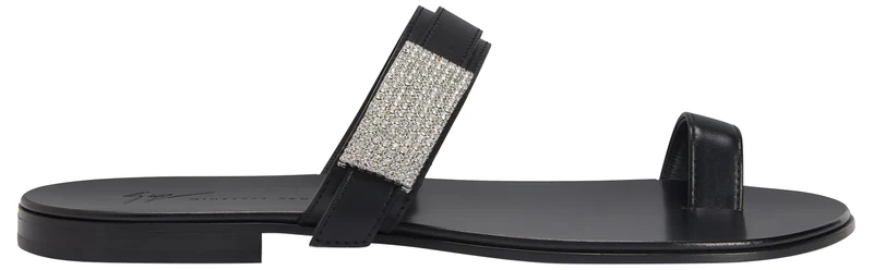 Giuseppe Zanotti, Flavien Crystal, Black, Leather, 10.5