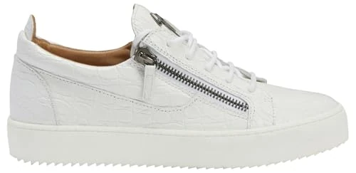 Giuseppe Zanotti Frankie White Crocodile Print Leather Shoes