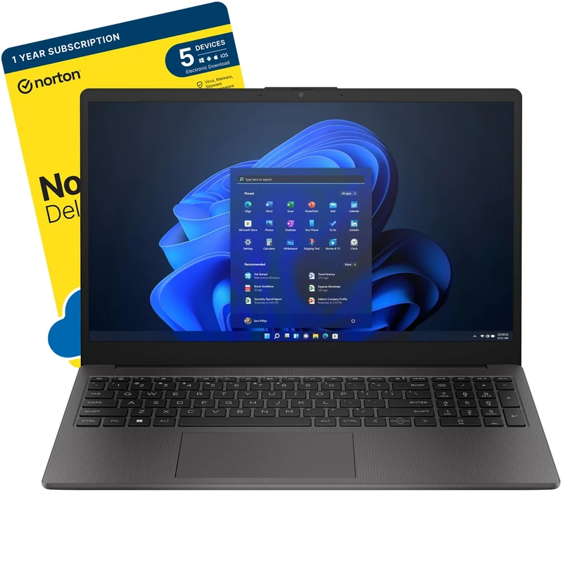 MESH Computers HP 255 G10 15.6-inch Full HD Laptop (AMD Ryzen 5 7530U, 8 GB RAM, 256 GB SSD, Wi-Fi 6, Windows 11 Home) includes FREE Norton 360 Deluxe Anti Viru