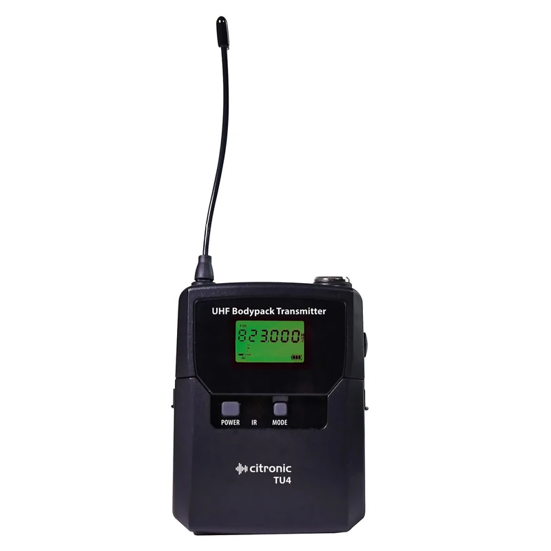 citronic | Replacement Bodypack Transmitter for Your TU4 UHF Quad Wireless Microphone System – Compact, Versatile Performance
