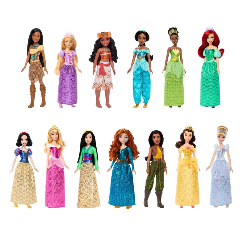 Mattel Disney Princess Ultimate Princess Collection with 13 Fashion Dolls in Sparkling Clothing & Accessories, Poseable, Inspired by Movies, JFC43