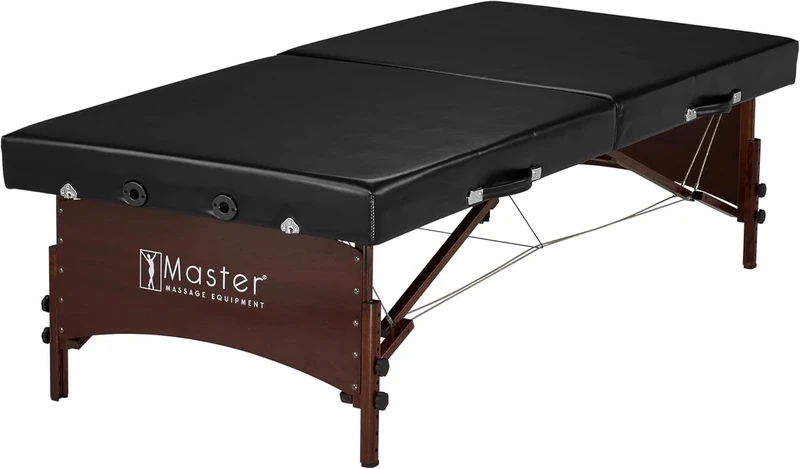 Master Massage Canoga Low Height Super Wide Wider Large Size Portable Massage Table, Yoga Exercise Bed, Thai Massage, Rehab Training Station Hub for Rehabilitation Black