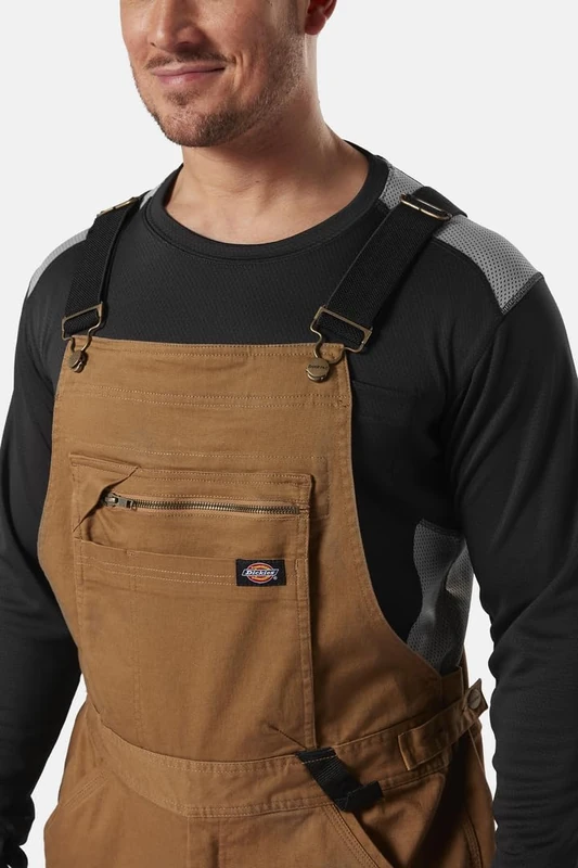 Dickies, Tech Duck Bib, Dungarees, Unisex, One Size, Brown