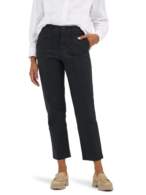 Lee Women's Legendary 26" Utility Crop Pant, Union-All Black, 18 US - Image 1