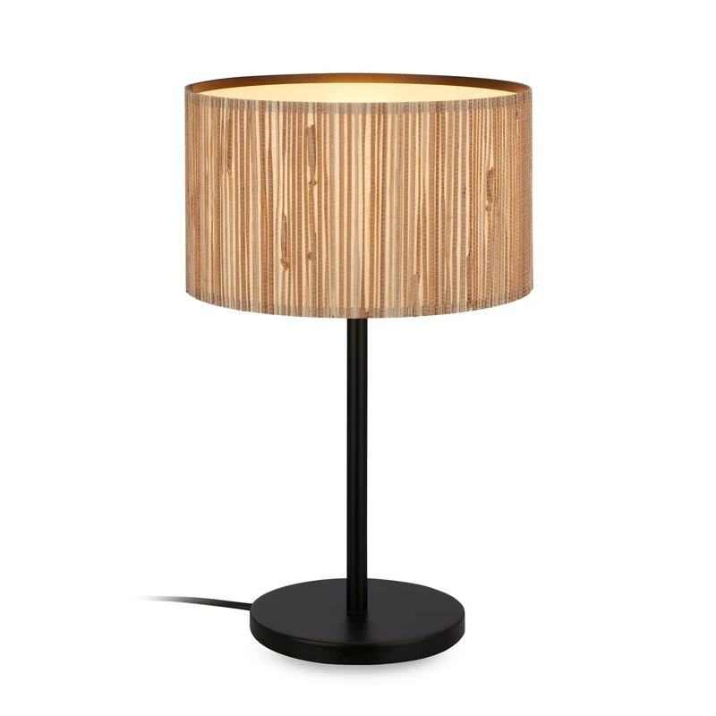 BRILONER - Table lamp with Seagrass lampshade, Cable Switch, E27, max. 10 W, lamp, Boho, Esthetic, Night lamp, Table lamp, Decorative lamp, Corridor lamp, Office lamp,