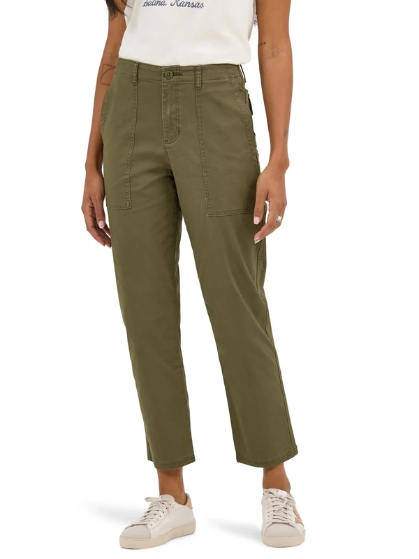 Lee Women's Legendary 26" Utility Crop Pant, Olive Night, 14 US - Image 1