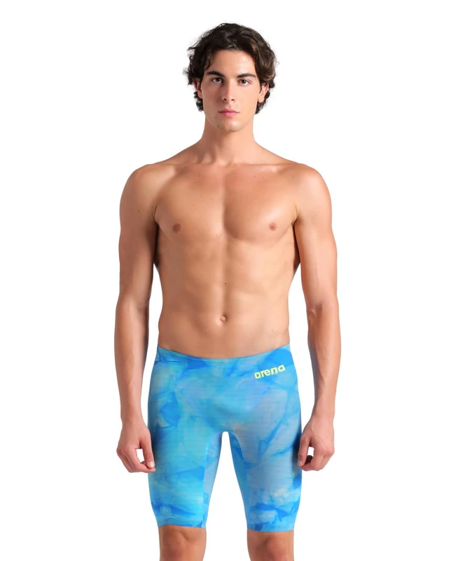 ARENA Men's Powerskin Carbon Air2 Jammer Racing Suit Swim Trunks, Cobalt Blue, 28