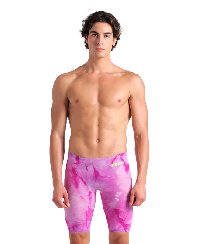 ARENA Men's Powerskin Carbon Air2 Jammer Racing Suit Swim Trunks, Ciclamyn Pink, 32