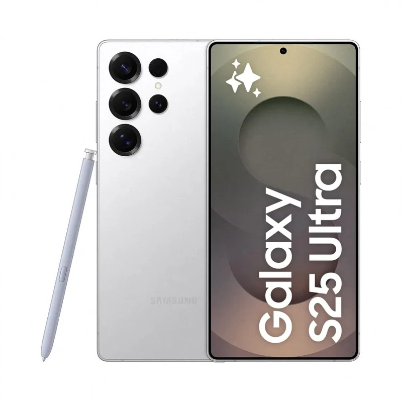 Samsung Galaxy S25 Ultra AI Smartphone, Galaxy AI, 12GB Memory, 512GB Storage, 200MP Camera, S Pen Included, Titanium Whitesilver, 3 Year Manufacturer Extended Warranty (UK Version)