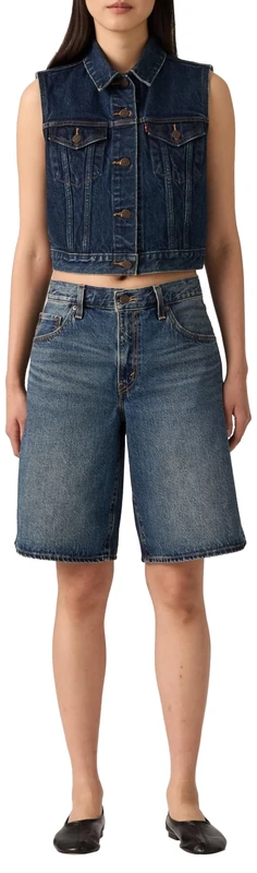 Levi's Women's Baggy Dad Jort Denim Shorts, Hinged Heart Jort, 27