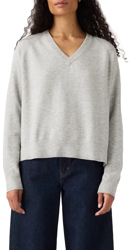 Levi's Tara Women's Super Soft V-Neck Pullover, Heather Dove Gray G, L
