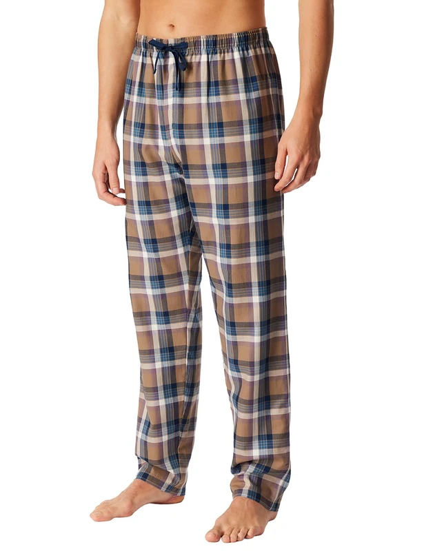 Schiesser Men's Herren Schlafhose Lang Web-Mix + Relax-Organic Cotton Pajama Bottom, Nougat_182192, 48 cm