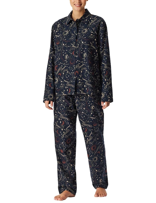 Schiesser Women's Damen Schlafanzug Lang Frottee Warm Kuschelig Wohlfühlen-Nightwear Pajama Set, Assorted 1_183196, 10