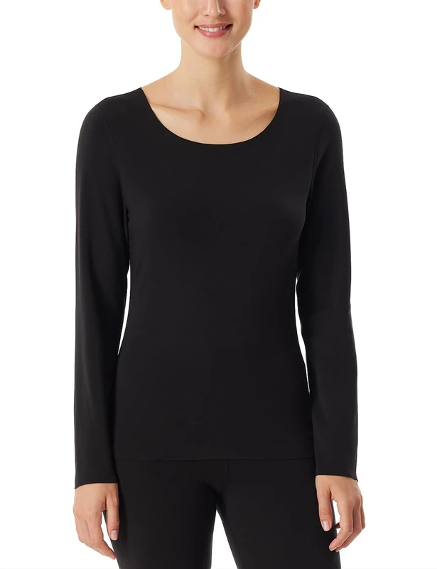 Schiesser Women's Damen Langarmshirt-Invisible Soft Warming T-Shirt, Black_183097, 16 - Image 1